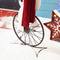 Glitzhome® 32" Metal Snowman Riding Bike Porch Décor